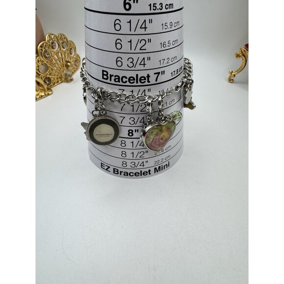 Disney Tinkerbell Charm Bracelet Multiples Charms (10)  Silver Tone Chain Link - Picture 4 of 9